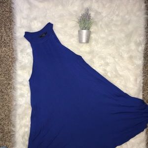 Royal blue high neck dress